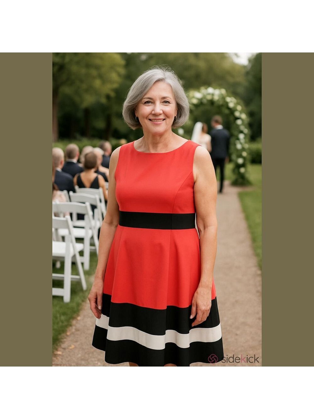 4/$97 Deal! Calvin Klein Coral, Black Midi Fit-and-Flare Dress